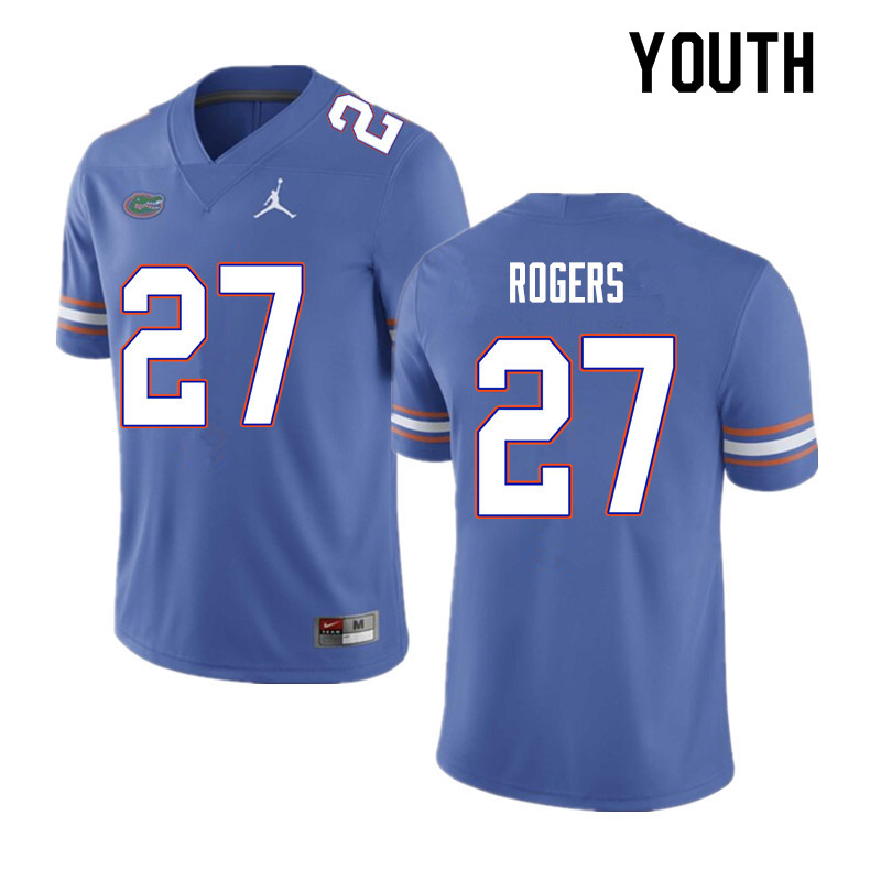 Youth #27 Jahari Rogers Florida Gators College Football Jerseys Sale-Blue - Click Image to Close
